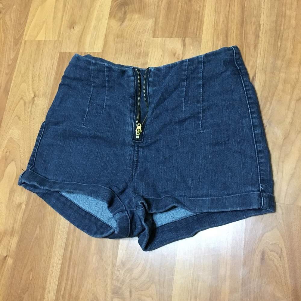 Dark Blue High Waist Shorts